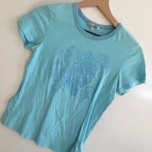 Lucky Brand | Blue Skull Short Sleeve Top | Small